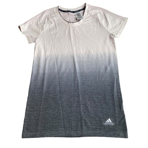 Adidas Running Womens Size S Ombre Athletic Tee Shirt Gray Purple - Picture 1 of 6